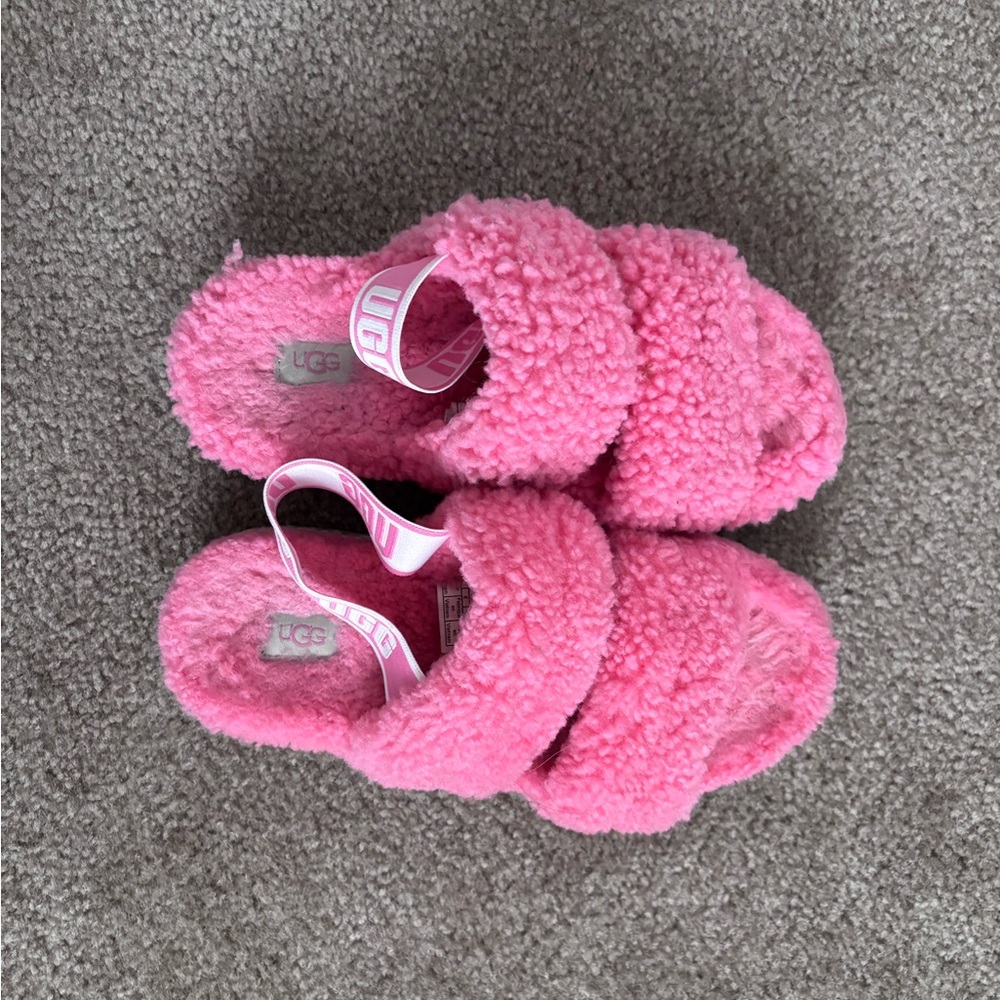 UGG Fuchsia Fluffy Slippers - Picture 3 of 5